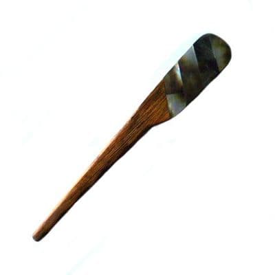 Chunky Wooden Stick Pin - tiger ebony with shell