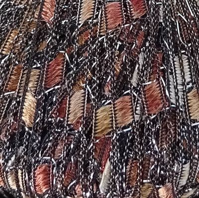 Hjertegarn NICE LUREX 2180 black/brown lurex