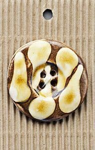 Incomparable BUTTON L329 - large with ochre glaze x 1