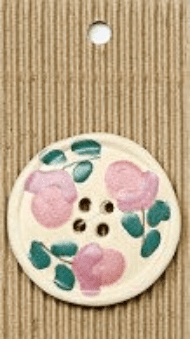 Incomparable BUTTON L516 - large painted glazed x 1