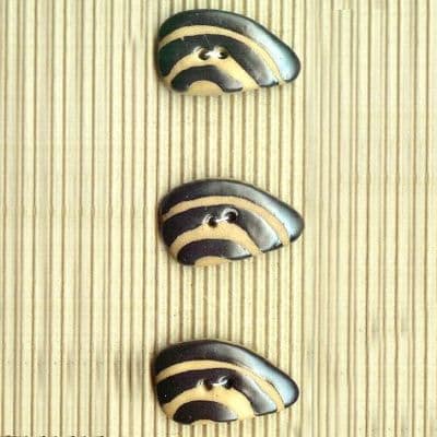 Incomparable BUTTONS - 3 Brown toggles