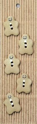Incomparable BUTTONS L185 - gingerbread men x 5