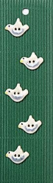 Incomparable BUTTONS  L190 -  peace doves x 5