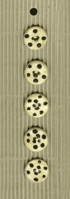 Incomparable BUTTONS L294 - black spotted x 5
