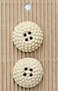 Incomparable BUTTONS L588 - cream textured x 2