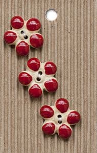 Incomparable BUTTONS L593 - flower buttons red x 3