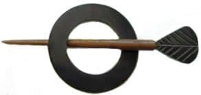 Indian Shawl Pin - round black  dart pin