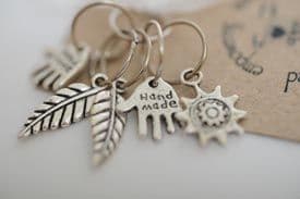 Injabulo Stitch Markers - silver charm