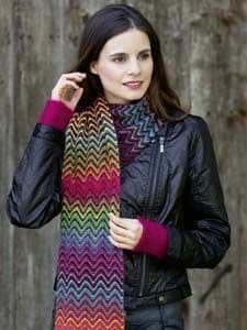 JAWOLL MAGIC degradé CHEVRON SCARF Free Pattern