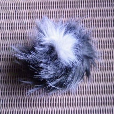 Lang Yarns Fun Fur POMPOM 10 cm grey/white