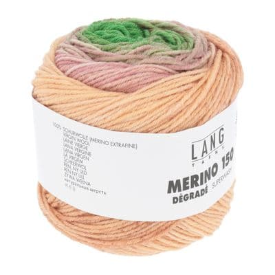 Lang Yarns MERINO 150 Dégradé 0003 green/pink
