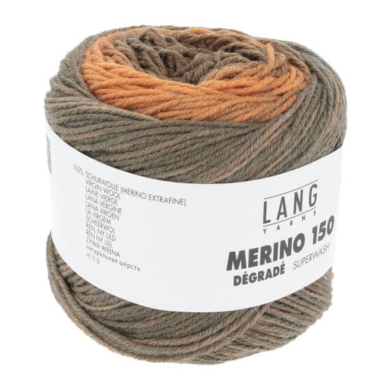 Lang Yarns MERINO 150 Dégradé 0006 orange/brown/grey