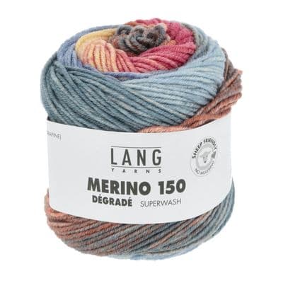 Lang Yarns MERINO 150 Dégradé 0010 blue/red/orange