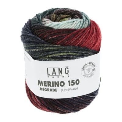 Lang Yarns MERINO 150 Dégradé 0014 red/grey/brown