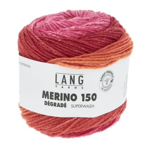 Lang Yarns MERINO 150 Dégradé 0015 pink/orange