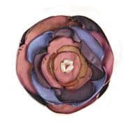 Silk Flower Brooch - aubergine/lilac