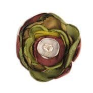 Silk Flower Brooch - green