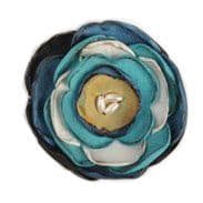 Silk Flower Brooch - teal