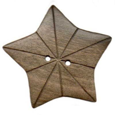 Star Button 4.5cm - greywood