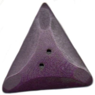Triangular Wooden Button - aubergine