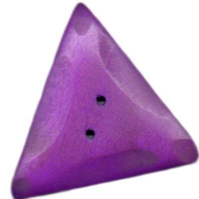 Triangular Wooden Button - fuchsia