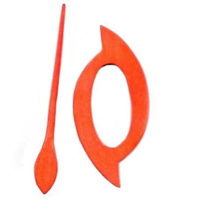 Wooden Shawl Pin - Orange oval