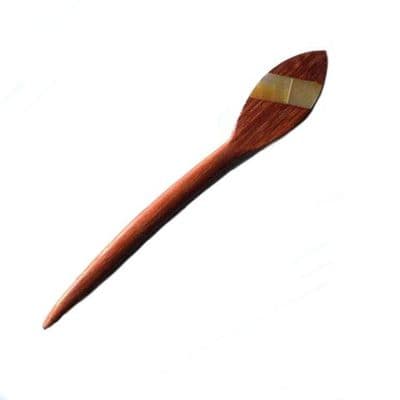 Wooden Stick Pin - Light wood leaf