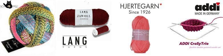 Brands supplied by ArtYarn: Schoppel, Lang, Hjertegarn, Drachenwolle, Addi