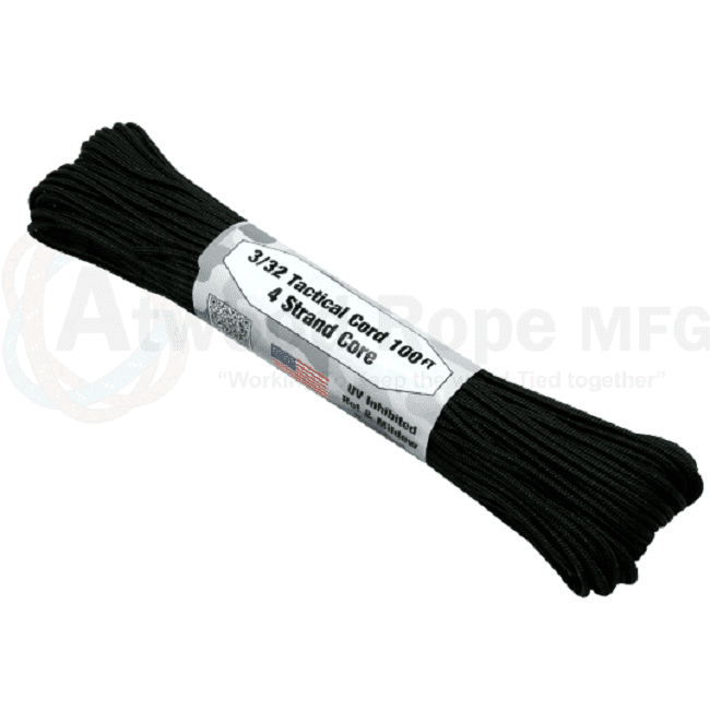 275 Paracord - US Made - Black - 100' (30m)