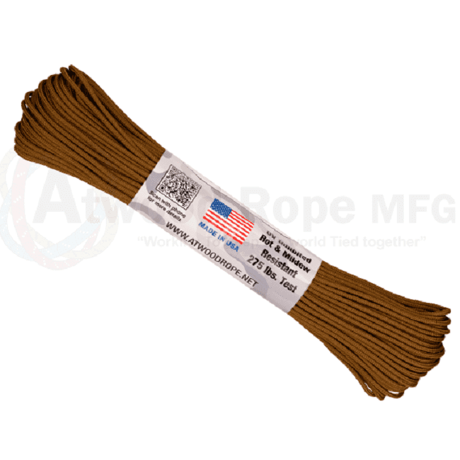 275 Paracord - US Made - Coyote Brown - 100' (30m)