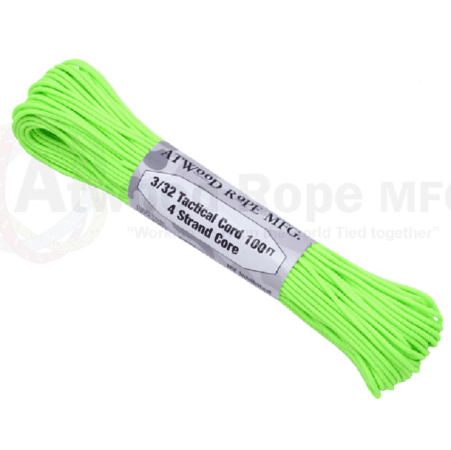 275 Paracord - US Made - Neon Green - 100' (30m)