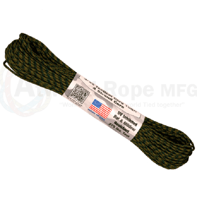 275 Paracord - US Made - Woodland Camouflage - 100' (30m