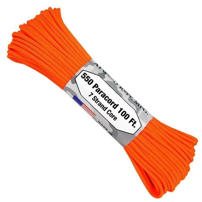 550 Paracord US Made GSA Compliant - Safety (Neon) Orange (1)