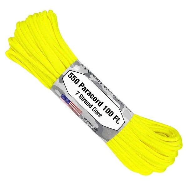 550 Paracord US Made GSA Compliant - Safety (Neon) Yellow
