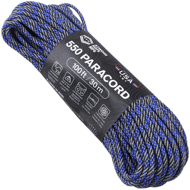 550 Paracord US Made GSA Compliant - Thin Blue Line