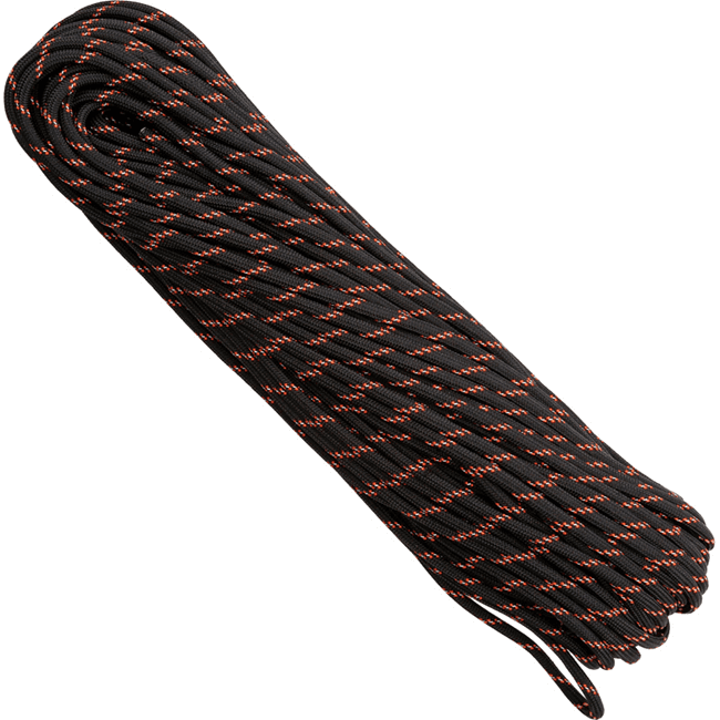 550 Reflective Paracord - 7 Strand Core - Made in the USA - Black & Orange Reflective