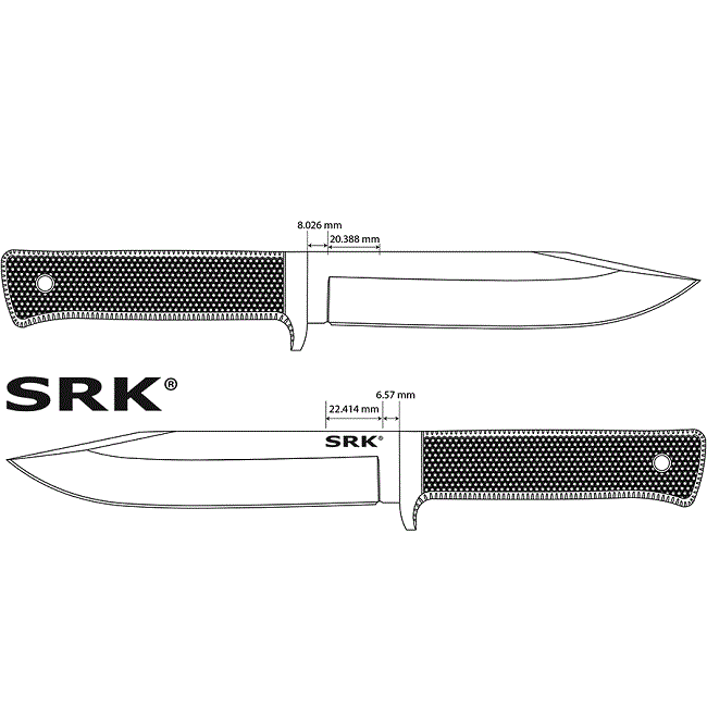 Cold Steel SRK - Survival Rescue Knife - Carbon Steel - Black
