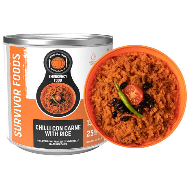 Expedition Foods Survivor Foods with a 25 Year Shelf Life! - Chilli Con Carne