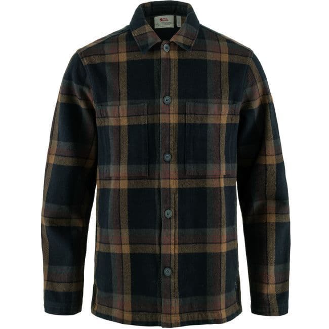Fjallraven Singi Flannel Overshirt - Dark Navy/Wood Brown