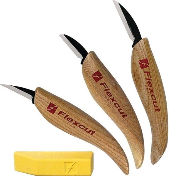 Flexcut 3 Piece Starter Carving Knife Set - Great carving tool set