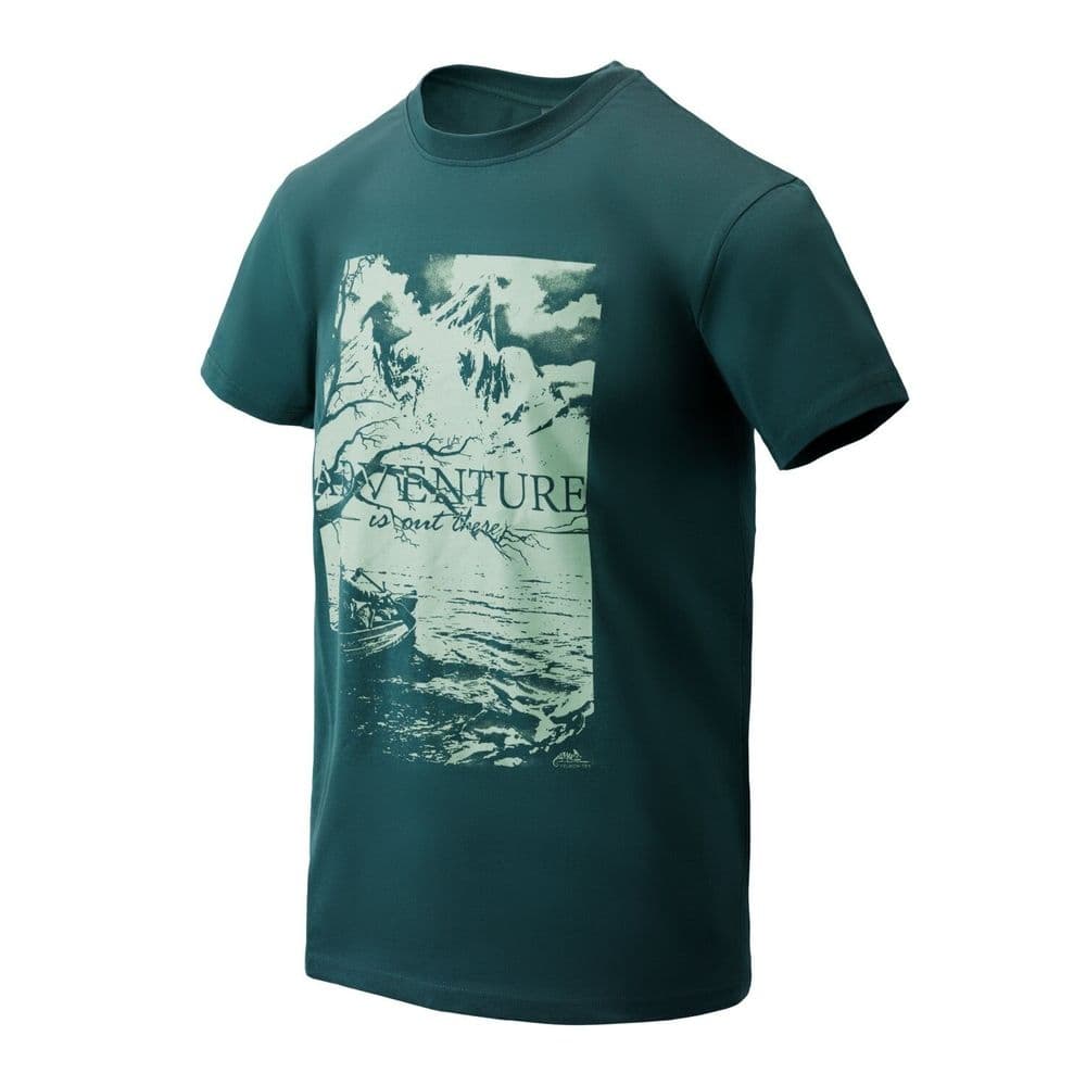 Helikon Cotton T-Shirt - Adventure Is Out There - Dark Azure