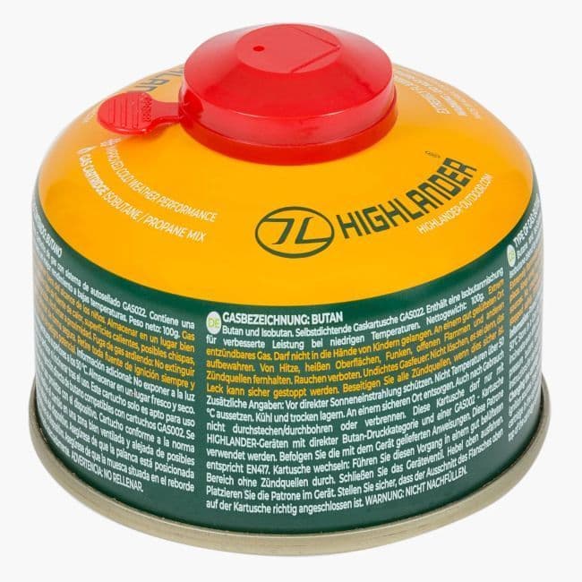 Highlander 100g Valved Gas Cartridge (Regular)