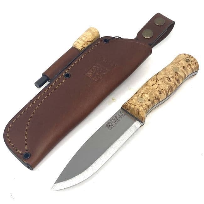 Joker Bushlore Bushcraft Knife - Curly Birch - Firesteel Edition