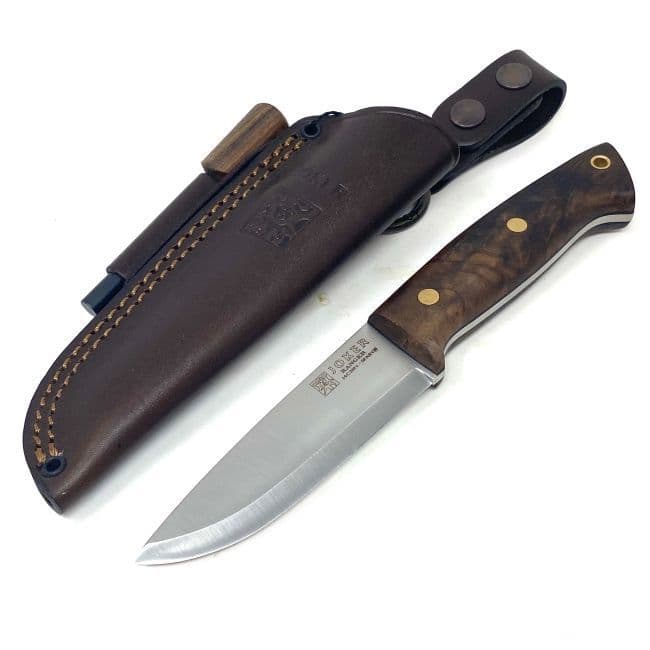 Joker Ranger Bushcraft Knife - Curly Walnut - Firesteel Edition