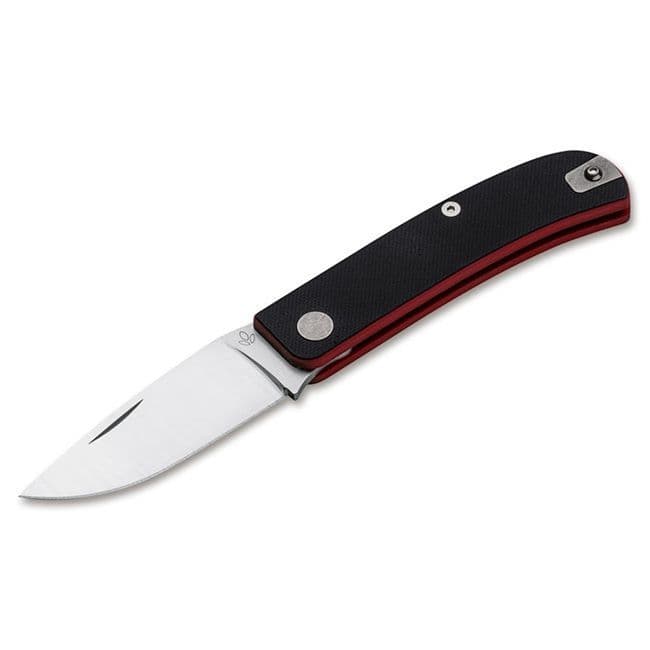 Manly Wasp EDC Pocket Knife - 14C28N - Black/Red G10