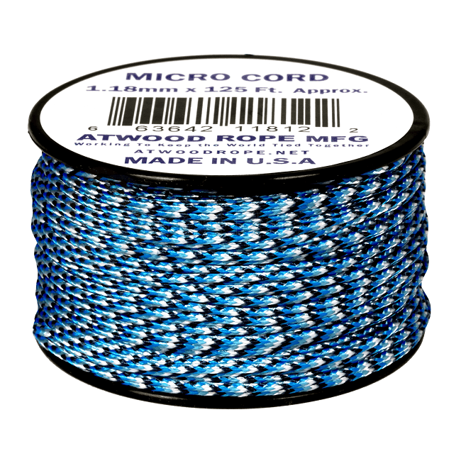Micro Cord - 1.18mm Micro Paracord - 125ft - Blue Snake
