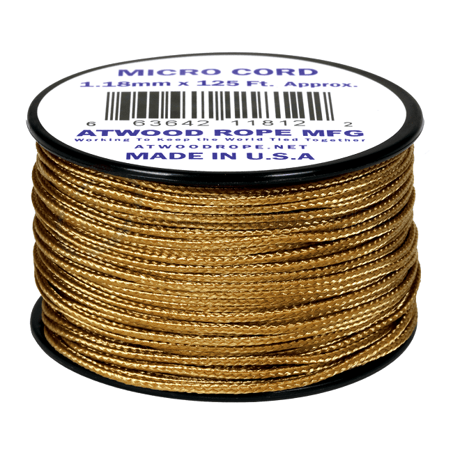 Micro Cord - 1.18mm Micro Paracord - 125ft - Tan