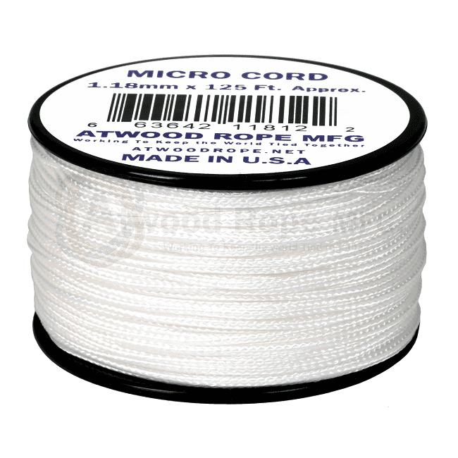 Micro Cord - 1.18mm Micro Paracord - 125ft - White