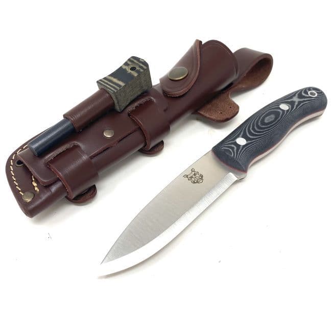 Mk II TBS Boar Bushcraft Knife - Firesteel Edition - Black Micarta