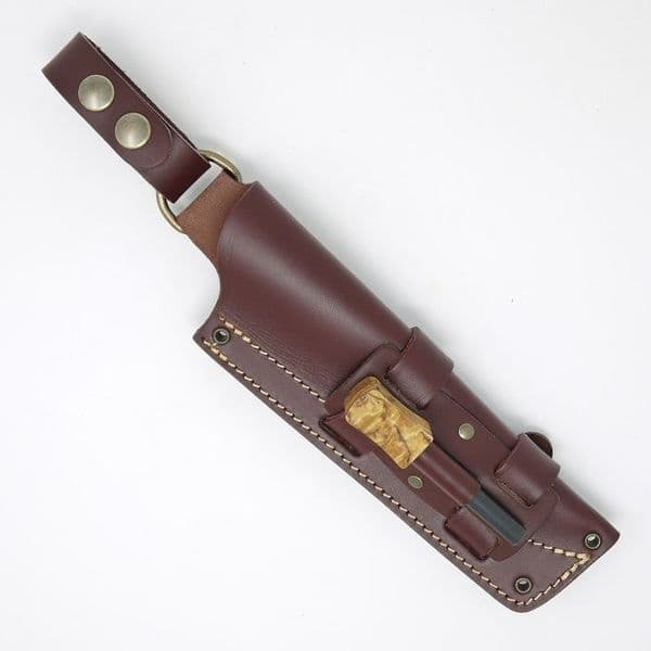 Mk II TBS Leather Nordic Dangler Type Knife Sheath with Firesteel